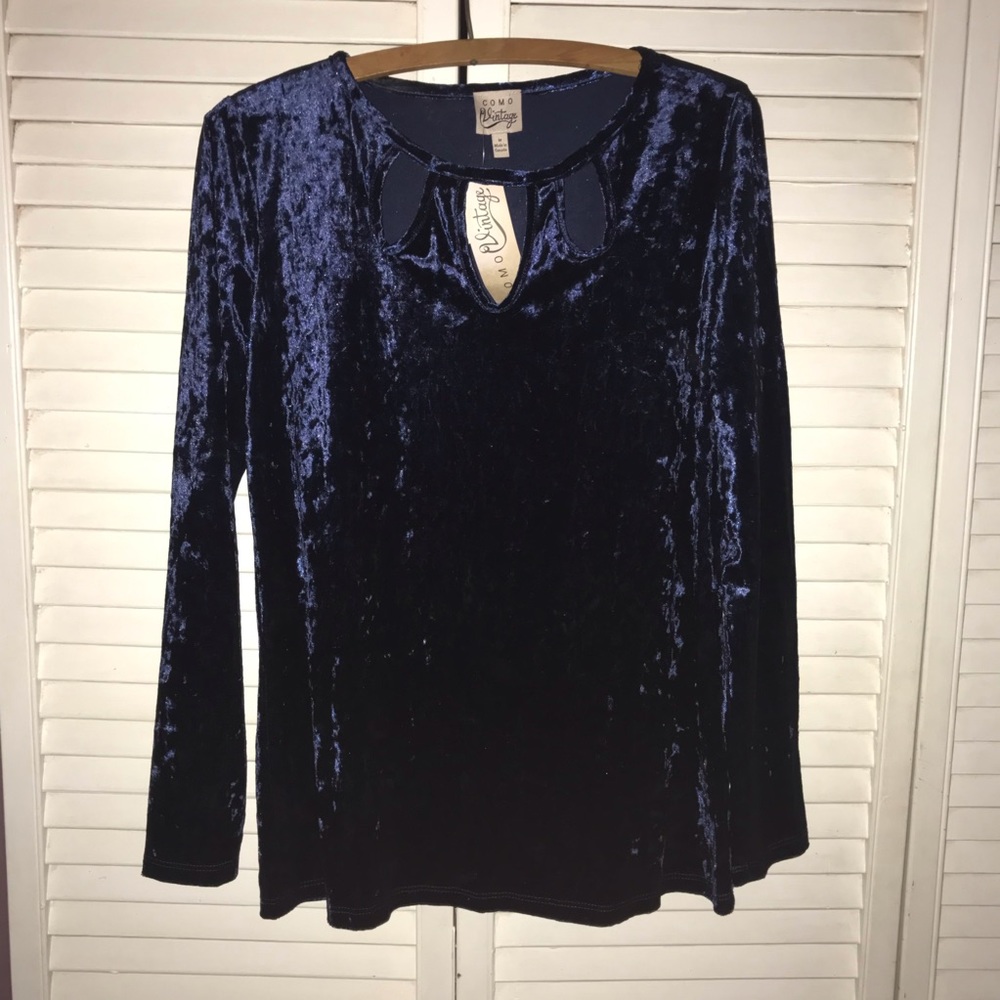 NWT Blue Sapphire Velour Blouse